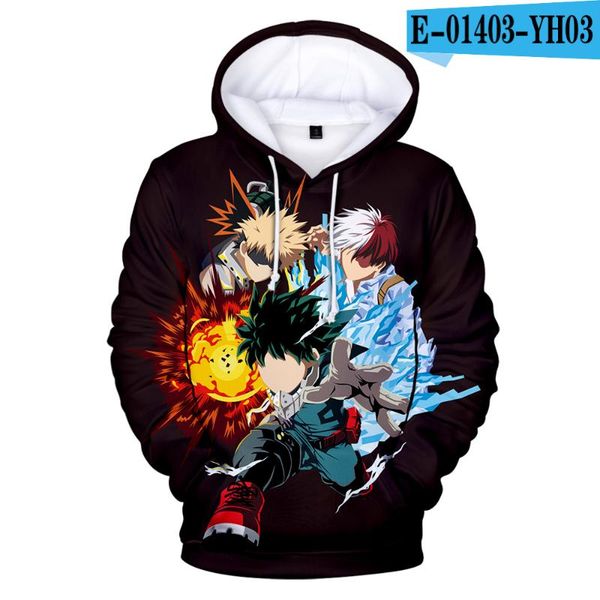 

men's hoodies & sweatshirts 3-14 year old hoodie boku no/my hero academia midoriya sweatshirt anime 3d print spring fall sportswear for, Black