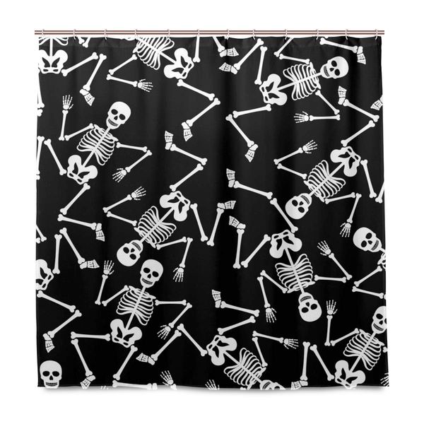 

halloween bathroo hower curtain 72x72 - kull halloween bath curtain with hook waterproof bathroo decor for apart ent