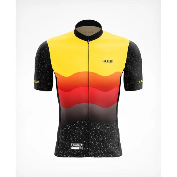 

racing sets huub 2021 summer short-sleeved cycling jersey, team mountain bike professional equipment, sportswear, quick-drying, Black;blue