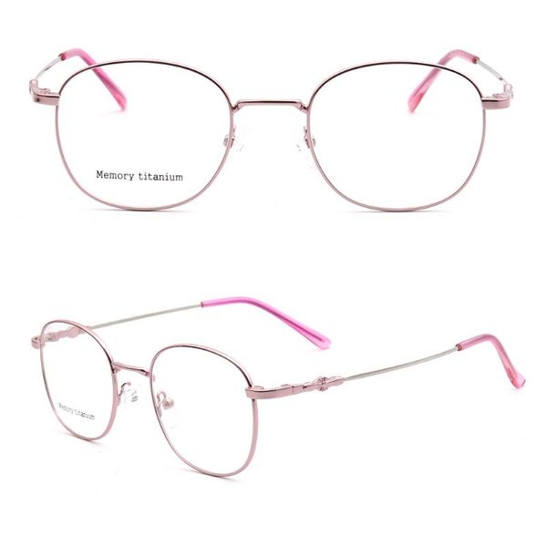 

fashion sunglasses frames vintage men round eyeglass frame women pink glasses retro memory metal optical spectacles gold silver prescription, Black