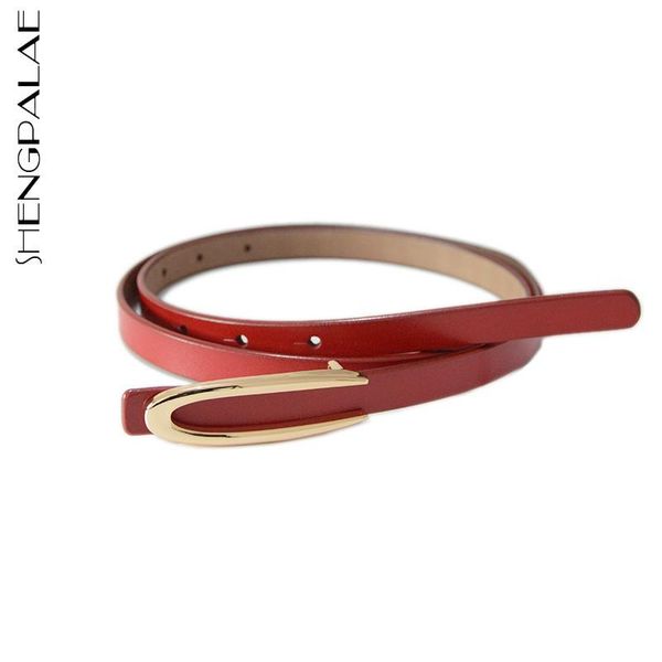 

personality vintage all-match elastic waist paint leather thin belt for women fashion with metal buckle 8y367 belts, Black;brown