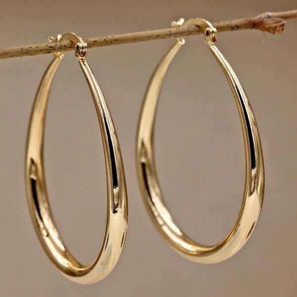 

hoop & huggie shine gold color women earrings fashion smooth for engagement wedding jewelry gift, Golden;silver