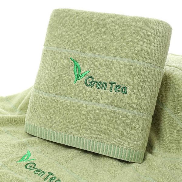 

towel cotton embroidered lavender green tea bath for adults home thicken 140*70 cm bathroom towels high absorbent