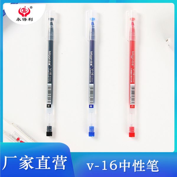 

painting pens quick drying gel stationery 0.5mm carbon color water-based office signature ball point pen, Black;red