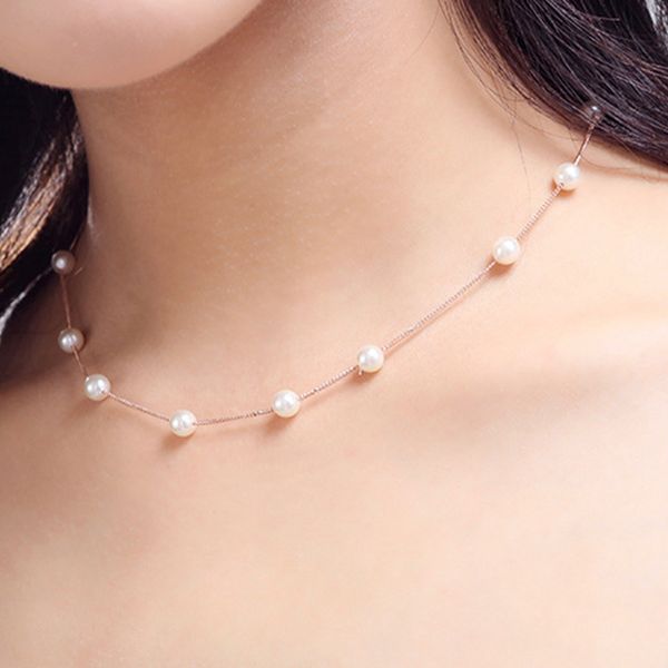 

925 sterling silver jewelry 6mm shell pearl sweater chain necklace woman gifts for lovers d-170