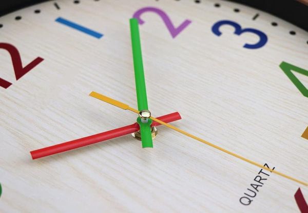 

silent kids wall clock 12 inch non-ticking battery operated colorful decorative clocks