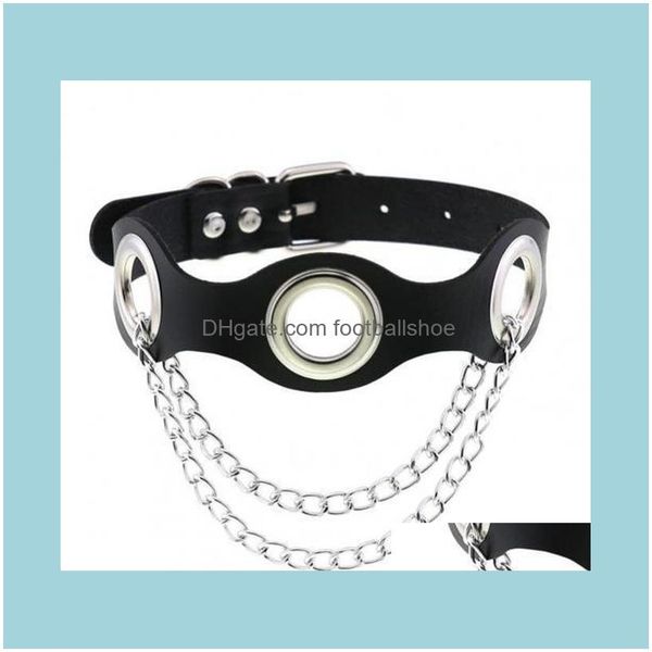 Halsketten Anhänger Schmuck Schwarz Kunstleder Halsband Kragen Gothic Hollow Out Punk Sexy Halskette Nachtclub Party Schmuck Geschenke für Frauen Ch