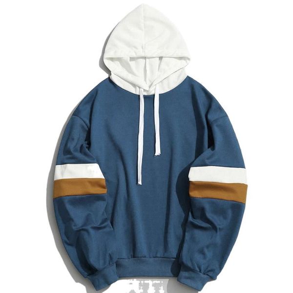 

men's hoodies & sweatshirts men women color block patchwork hoodie hip hop streetwear 2021 oversized outwear long sleeve, Black