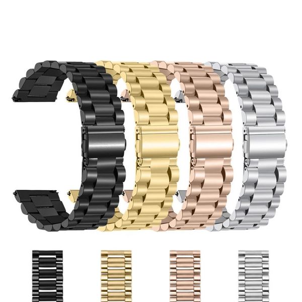 

watch bands stainless steel solid metal wristband for galaxy garmin vivoactive 3 4 4s huawei 2 replacement strap 20mm 22mm, Black;brown
