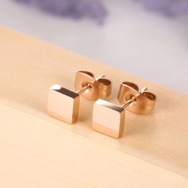 

simple stainless earrings fashion titanium plated rose