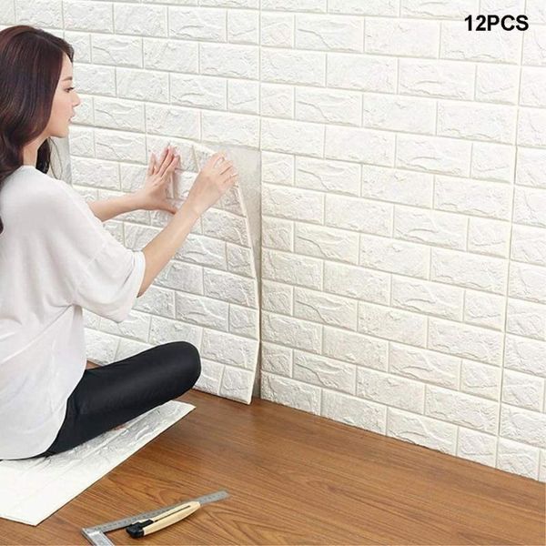 

wallpapers 12p 3d brick wallpaper self adhesive imitation wall stickers diy modern decorative for home kitchen tv decor