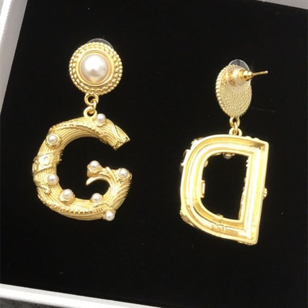 

family 2021 big letter gong pendant earrings easy to set up, Silver