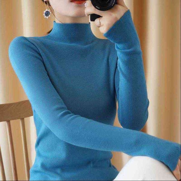 

turtleneck sweaters for women winter warm pullover autumn basic shirt short slim female blue flame, White;black