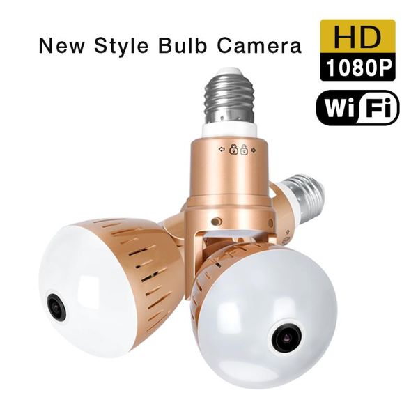 

cameras 1080p hd 2mp panoramic bulb infrared and white light wireless ip camera wi-fi fisheye mini lamp wifi p2p cam cctv home security