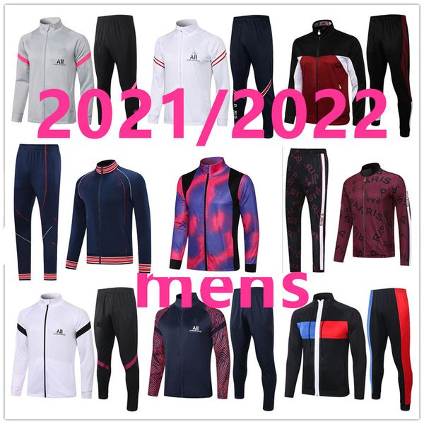

mens 2022 full zip jacket hoodie set clothes soccer tracksuit 21 22 football kits training suit 666, Black