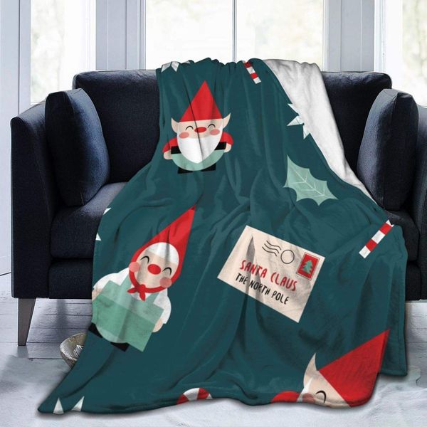 

Santa Claus Flannel Blanket Lightweight Cozy Bed Blanket Soft Throw Blanket Fit Couch Sofa Suitable for All Season
