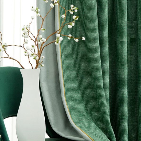 

style cotton and linen stitching curtains for living room bedroom high shading curtain cloth customization & drapes