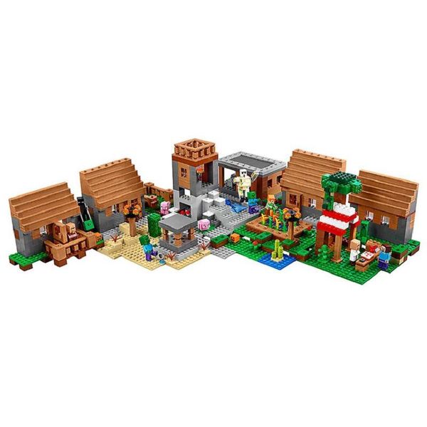 O Big Village Model Building Blocks com My World Action Figures Bricks Set presentes Brinquedos Educativos para crianças X0503