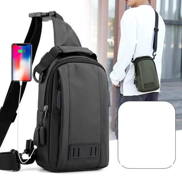 

backpack nylon men rucksack chest bags with usb charging male military cross body sling messenger bag knapsack daypack