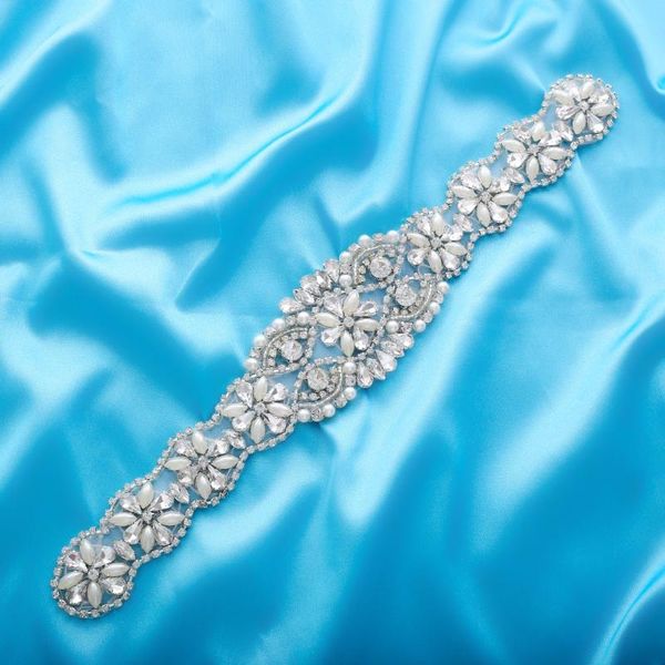 

wedding sashes crystal belt pearl bridal rhinestones sash for accessories silver gold and rose only applique nzuk, White