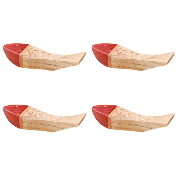 

chopsticks 4pcs creative fish shaped chopstick rack wooden shelf for home kitchen