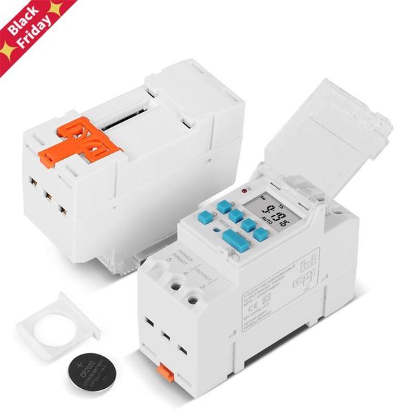 

rail 4 pins voltage output digital switch timer 220v 110v 24v 12v 5v electronic time clock relay with replaceable battery timers