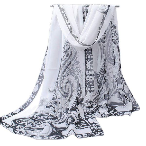 

scarves chiffon scarfs for women silk summer sunscreen paisley lady scarf shawl wrap spring foulard p5a16277, Blue;gray