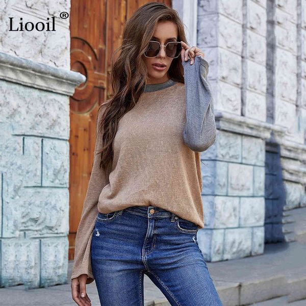 

shorts casual patchwork shirt women color block long sleeve turtleneck female autumn winter clothes loose pullovers and blouses, White;black