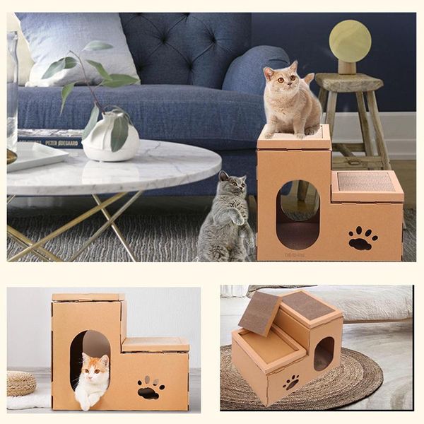 

cat beds & furniture house kitten nest corrugated cardboard sleeping bed scratcher