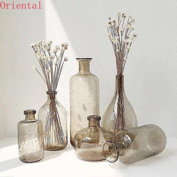 

europe vintage glass vases flower pot vase decoration home ins linving room nordic deco dried hydroponic bottle