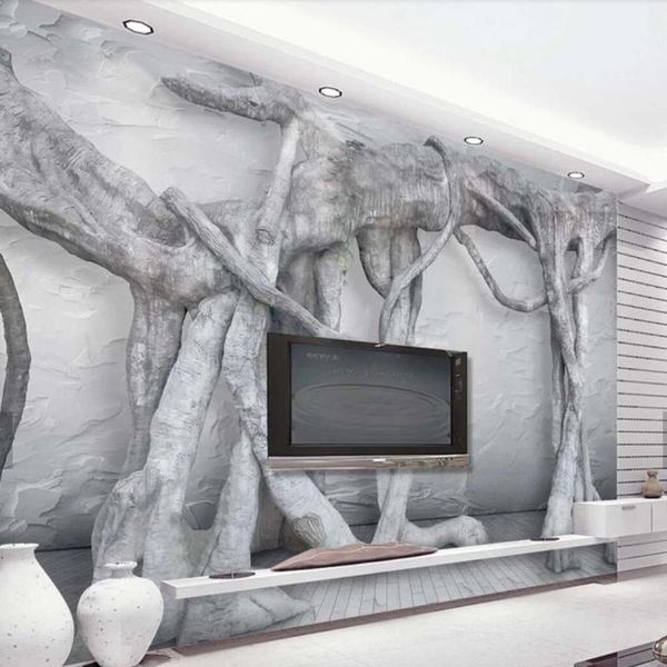 

wallpapers 3d art tree root origin forest murals wallpaper wall printed painting po paper canvas stump landscape