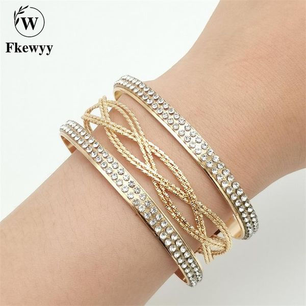

bangle fkewy gothic charm bracelets for women gold plated jewelry geometry fashion cuffs and accessories, Black