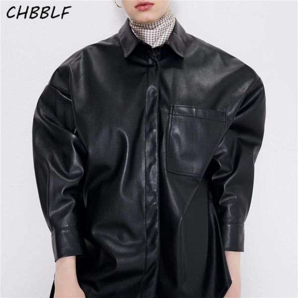 

women's jackets chbblf women black pu leather buttons long sleeve solid coats female moto&biker style outwear chic casual bgb9702, Black;brown