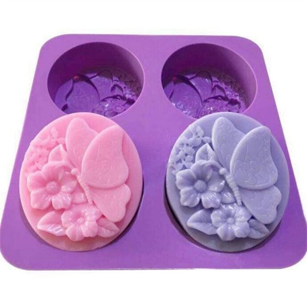 

koop silicone ice cube candy chocolate cake cookie cupcake molds soap mould diy 4 continuous butterfly love flower craft tools