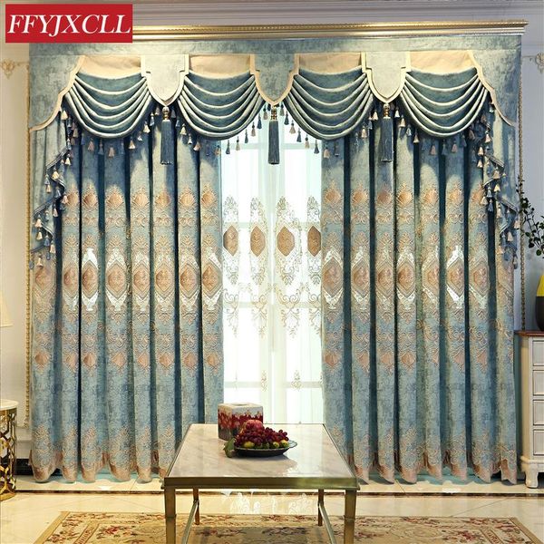 

curtain & drapes european and american luxury high-quality elegant chenille embroidered blackout curtains for bedroom with living room windo