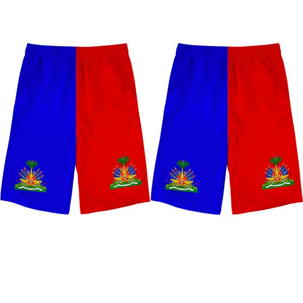 

haiti male youth shorts diy custom name number hti nation flag country ht french haitian college print p casual pants, White;black