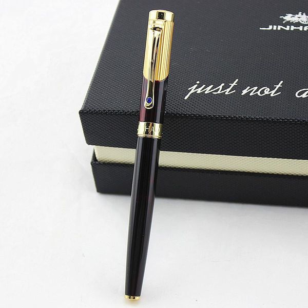 

gel pens jinhao 9009 luxury gold rollerball pen with diamond clip smooth metal ballpoint for student school supplies