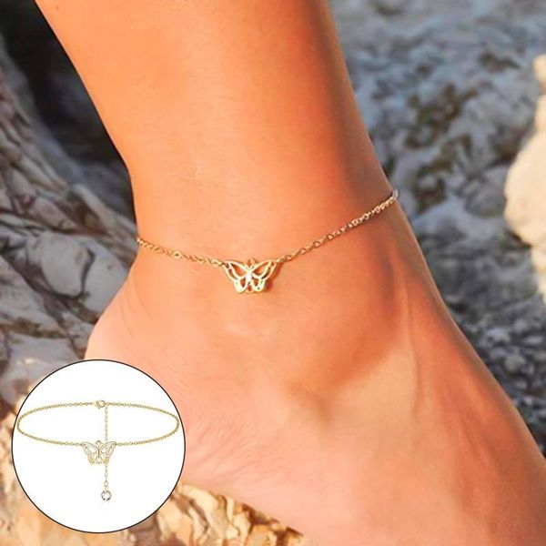

anklets bohemian beach anklet cute butterfly summer, Red;blue