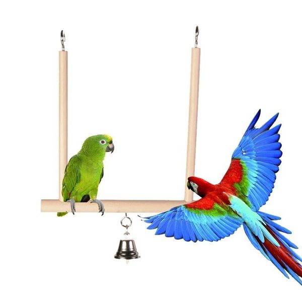 

other bird supplies wooden swinging trapeze with bell cage budgie canary toy products
