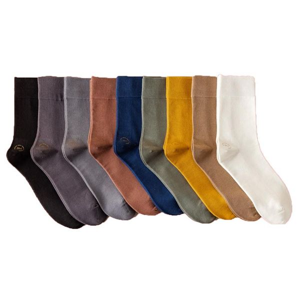 

men's socks 2 pair solid folor for men middle tube sports fashion street style winter designer long cycling calcetines de hombre, Black