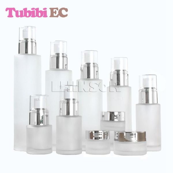 

storage bottles & jars 5pcs/lot frosted glass spray lotion essential oil perfume press pump bottle cream cosmetic packaging container