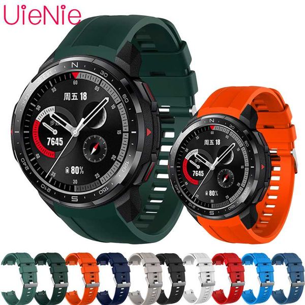 

watch bands 22mm official style for huawei honor gs pro sport silicone strap bracelet wristband watchband quality, Black;brown