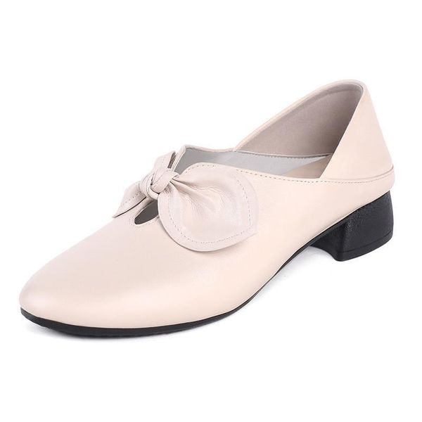 

dress shoes genuine leather loafers women big size 42 43 woman autumn cowhide casual bow, Black