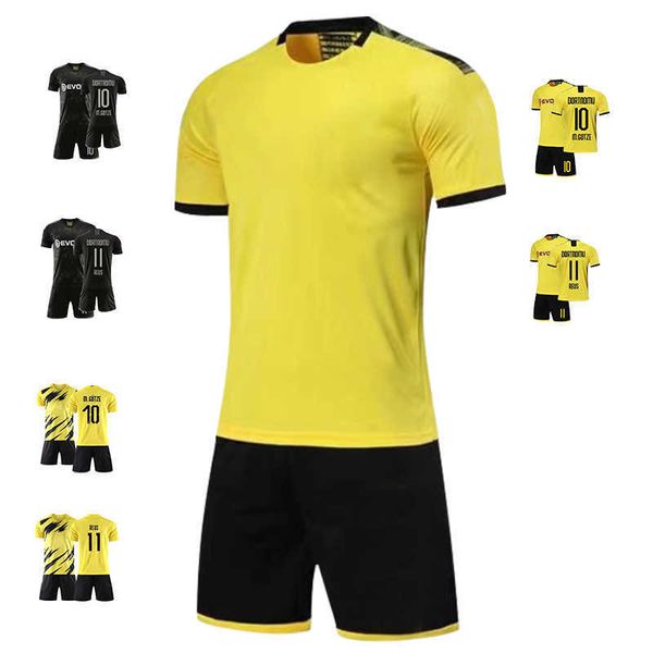 

summer soccer suit men's short sleeve team training game jerseys children's soccer suit customized print number, Gray