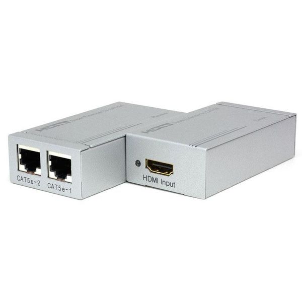 

extender over cat5e/6 cable up to 50m r45 converter with poc function sender and receiver included audio cables & connectors
