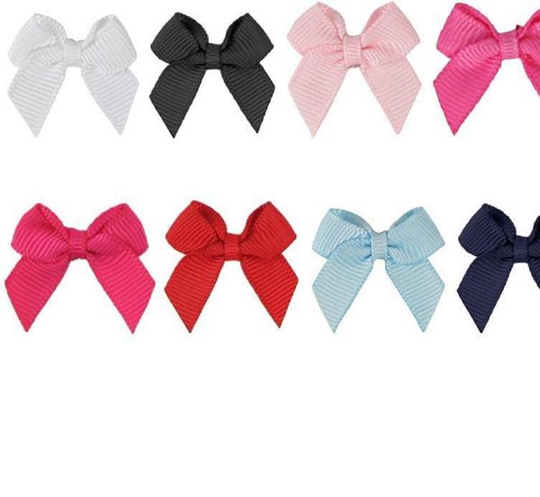 

2021 2" mini baby girl hairbow hair bows clips kids boutique grosgrain ribbon bowknot alligator hairpin headwear accessaries, Slivery;white