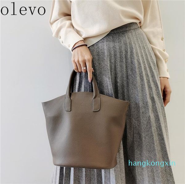 

evening bags first layer cowhide autumn winter female handbag women messenger bag large-capacity one-shoulder bucket genuine leather tote