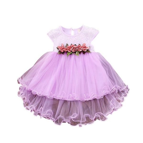 

girl's dresses summer baby girl floral princess mesh dresstoddler infant sleeveless round neck tutu kids christmas birthday party cloth, Red;yellow
