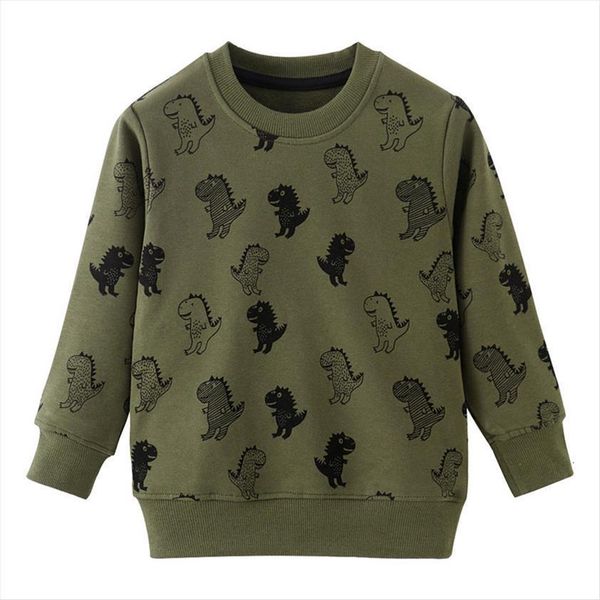 

funnygame long sleeve boys sweaters dinosaurs print cotton childrens clothes animals girls sport shirts for fall spring, Black