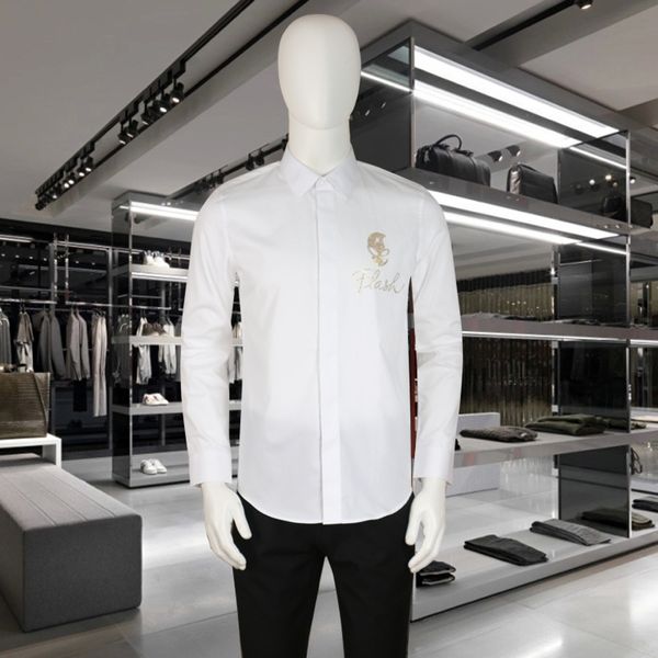 

new style men's long sleeve shirt in autumn and winter2021, White;black